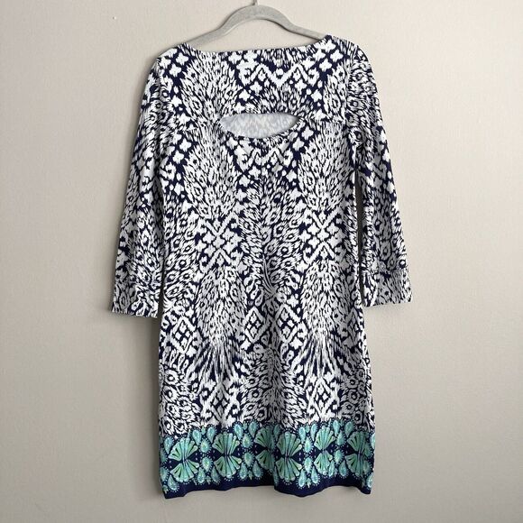 Lilly Pulitzer Dress Blue Hollee Pineapple Peacock Party Size Small Navy Beach - Picture 5 of 10